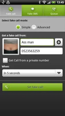 BOOM! Fake call and SMS Lite android App screenshot 4